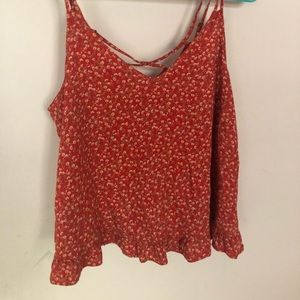 Floral V-Neck Crop Top Tank